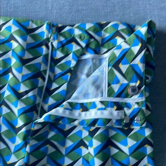 Zara Cropped Stretch Geometric Patterned Pants Size 6 - Picture 6 of 10